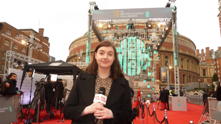 Young reporter Laura at the 50th BAFTA awards